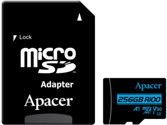  Зображення Карта пам'яті Apacer 256GB microSDHC class 10 UHS-I U3 V30 (AP256GMCSX10U7-R) 